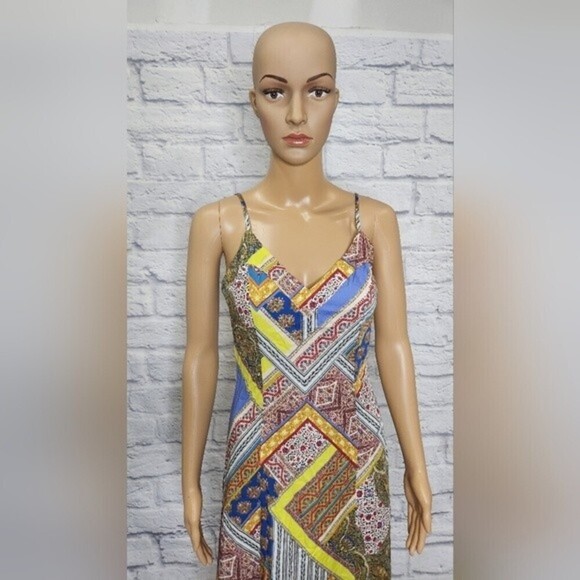 *NWT L'agence Womens Multi Mixed print maxi slip dress Sz 2 - Picture 2 of 9